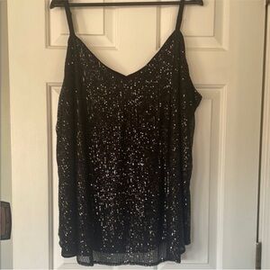 Torrid Black V Sequin Swing Women's Cami (no visible wear)